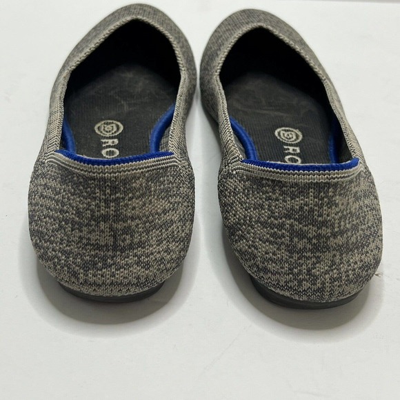 Rothy’s Grey Blue Round Toe Flats RETIRED Size 8 Rare Comfort Travel Washable - Picture 4 of 6